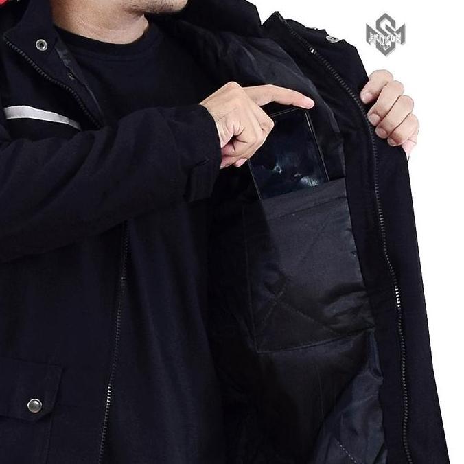 Jaket Parka Steal Snsr Bahan Kanvas Tebal Purring Dakron Ukuran M-L-Xl Parasut Tebal Tebal Nyaman Pa