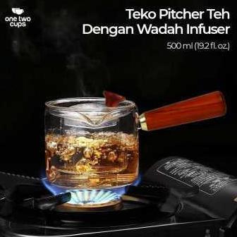 TD-DA One Two Cups Teko Pitcher Teh Chinese Tea Tahan Panas Api 500ml Filter - BR-218