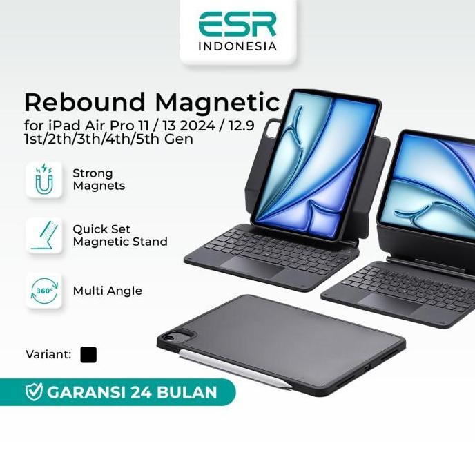 TERBARU ESR Rebound Magnetic Keyboard Case 360 iPad Air Pro 11 13 2024 12.9 10.9 1st/2th/3th/4th/5th