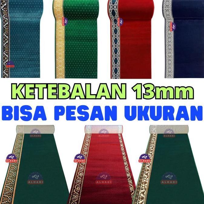 Alhadi Karpet Masjid RAJGRA MALGIZ METERAN 100cm x 120cm Tebal 13mm Sajadah Mushola Empuk Lembut