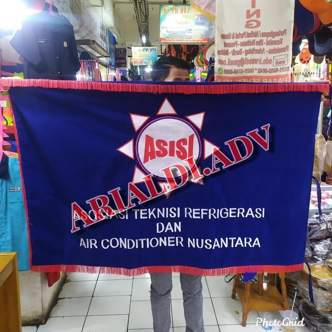 Diskon Bendera Pataka Bordiran Bahan Bludru Bolak Balik Bendera Pataka Custom