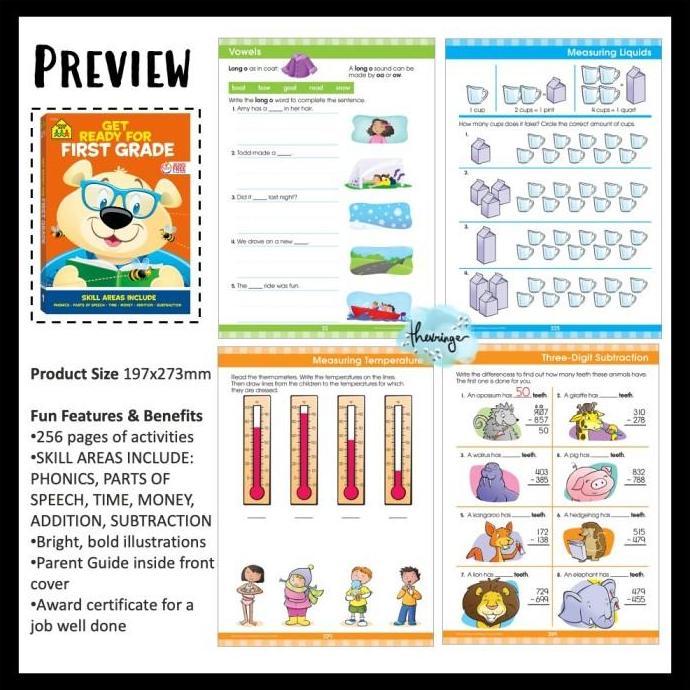 School Zone Big Preschool Kindergarten Workbook