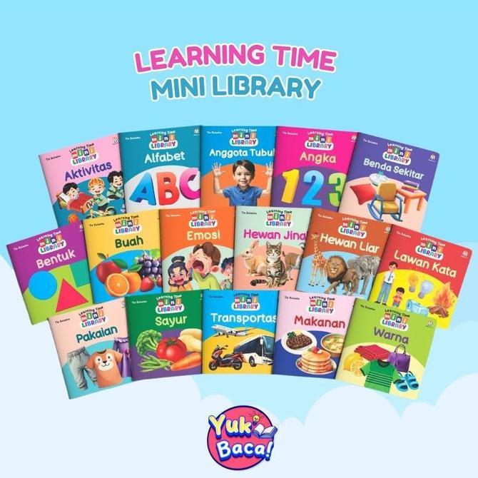 Ziyadbooks Learning Time Mini Library 1 Paket Isi 16 Buku Edukasi Bayi Thin Boardbook