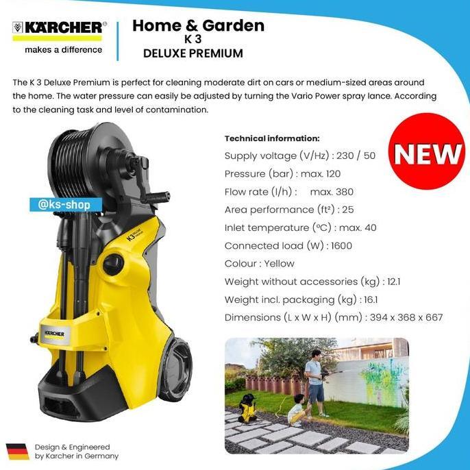 TERMURAH - Karcher Pressure washer K 3 Deluxe Premium | K 3 Karcher New Arrival | Replaces from K 3 
