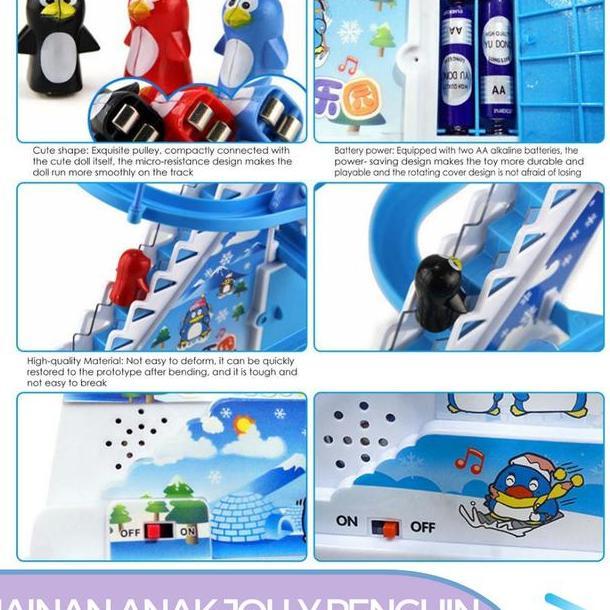 (HMOM2) JOLLY PENGUIN MAINAN ANAK PENGUIN SELUNCUR TANGGA DENGAN MUSIK+LAMPU KESUKAAN BUNDA MAMA MOM