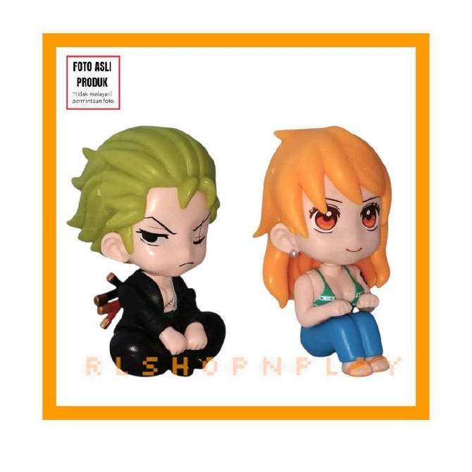 Figure set 5 One Piece Sitting Look Up Version - Luffy Nami Zoro Sanji