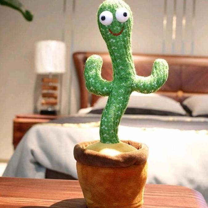 (Bisa dicas) Boneka Kaktus Goyang Cactus Dancing Doll Talking Toy Joget Menari toys peniru suara tik