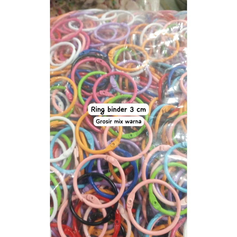 [100 pcs] RING BINDER 30mm bulat gantungan kunci ganci ring o mix warna random grosir