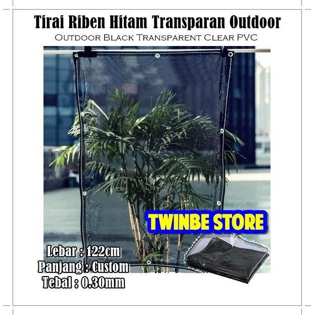 Diskon Tirai Plastik Hitam Transparan Pelindung Panas / Tirai Riben Meteran