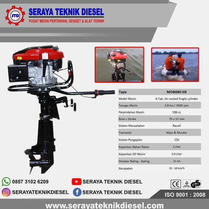 MESIN TEMPEL 7.5 HP MAJU MUNDUR 4-TAK / MESIN PERAHU 7.5 HP MATSUMOTO