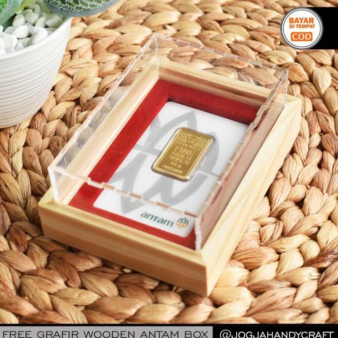 GRATIS GRAFIR - Kotak Mahar Seserahan Tempat Emas Antam Kayu Akrilik TKP