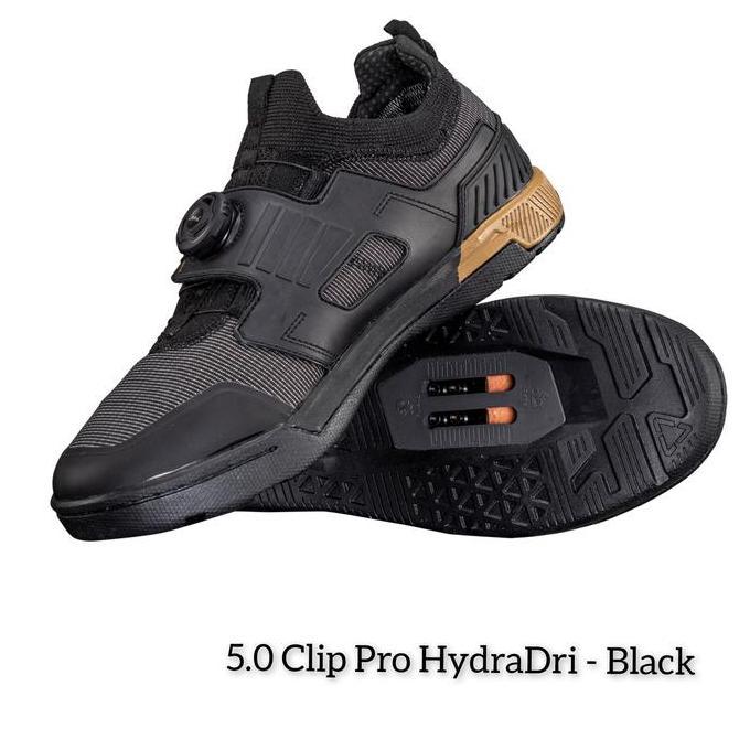 SHOES / SEPATU SEPEDA MTB LEATT 5.0 Clip Pro HydraDri - BLACK Terlaris