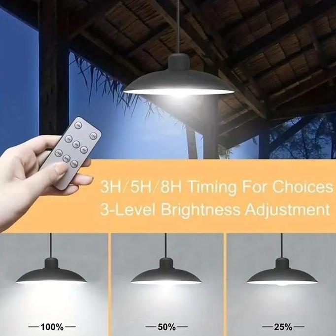 Lampu Sorot LED Tenaga Surya Outdoor / Lampu Gantung Outdoor 60 LED