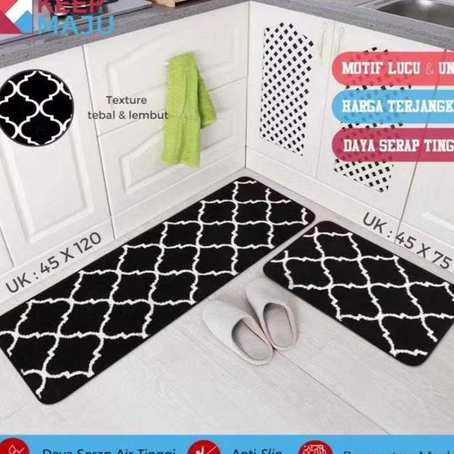 Keep Maju Keset Lantai Dapur Penyerap Keset Kaki Rumah Tangga Anti Minyak Set Keset Anti Selip