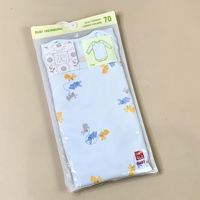 UNIQLO Baby Tshirt Newborn Baju Bayi Lengan Terusan Cotton Original