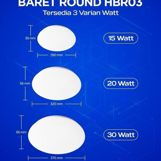 Lampu Ceiling Lamp LED HANNOCHS BARET ROUND 15W 20W 30W HBR03