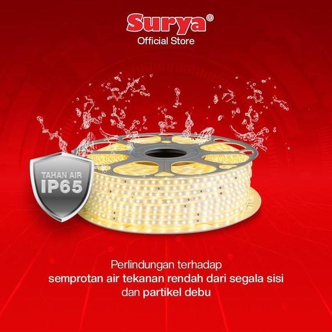 7W PER METER SURYA LED SELANG SLS 2835 120L 7W 7MM IP65 AC 220V 100MTR KUNING 3000K WARMWHITE WW Lam