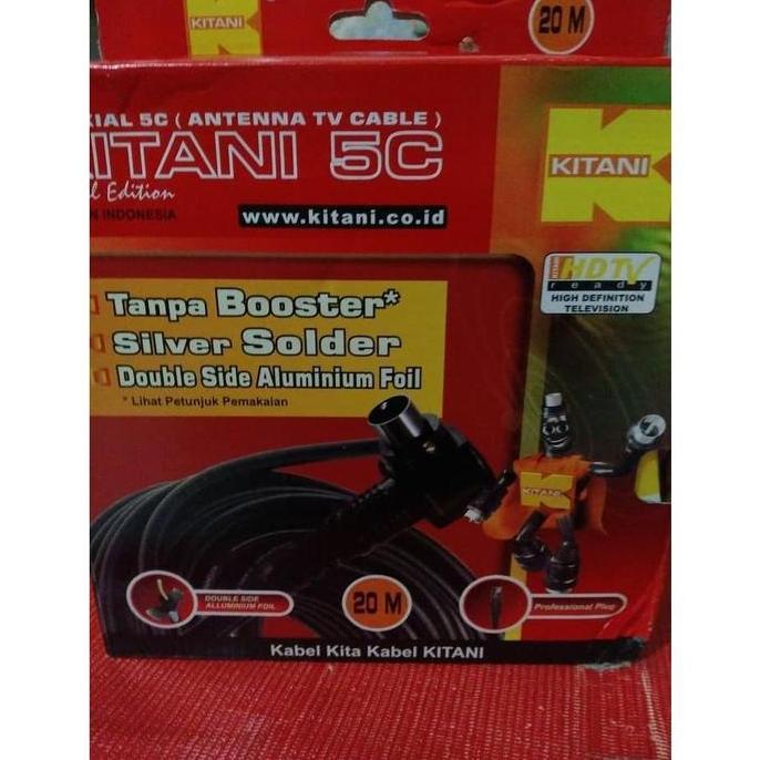 Kabel Antena TV Kitani 5C 2V Panjang 20 Meter - Kabel Antena Terbaik
