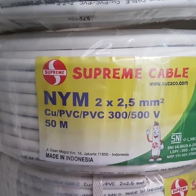 KABEL LISTRIK SUPREME NYM 2x2.5 2 x 2.5 KABEL NYM SUPREME 2X2.5 50MTR