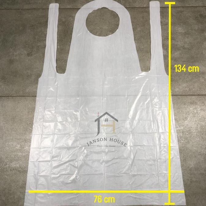 Apron Celemek LDPE Tebal / Apron Medis APD Disposable Satuan