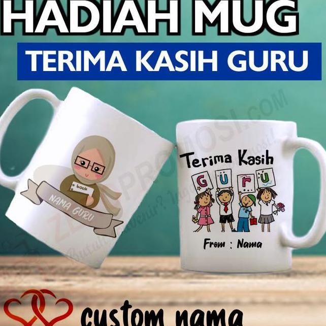 Mug Custom Tema Guru Kado Guru Hadiah Guru Terima Kasih Guru