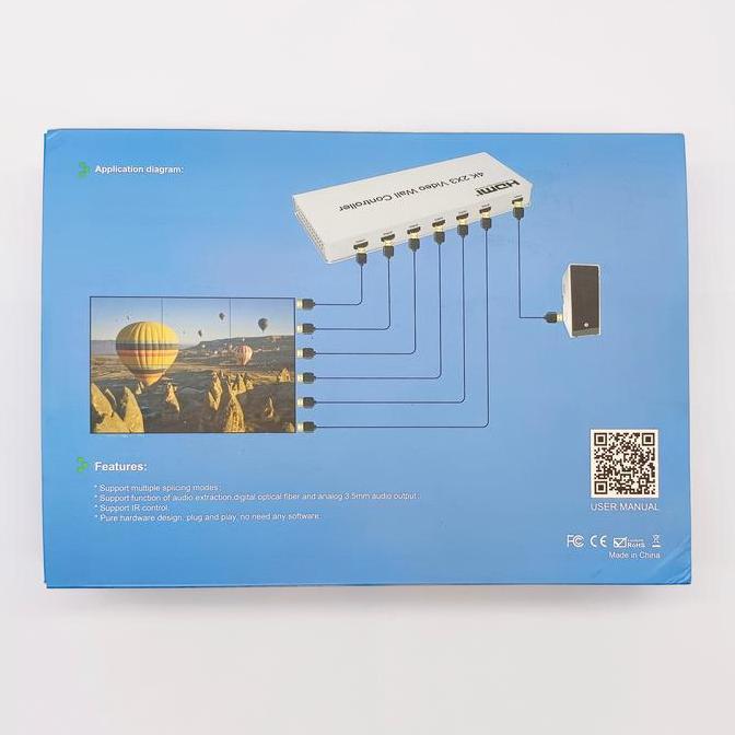 4K VIDEO WALL CONTROLLER 2X3 HDMI TV WALL PROCESSOR 2X3 6 SCREEN VIDEO ORIGINAL DAN TERPERCAYA