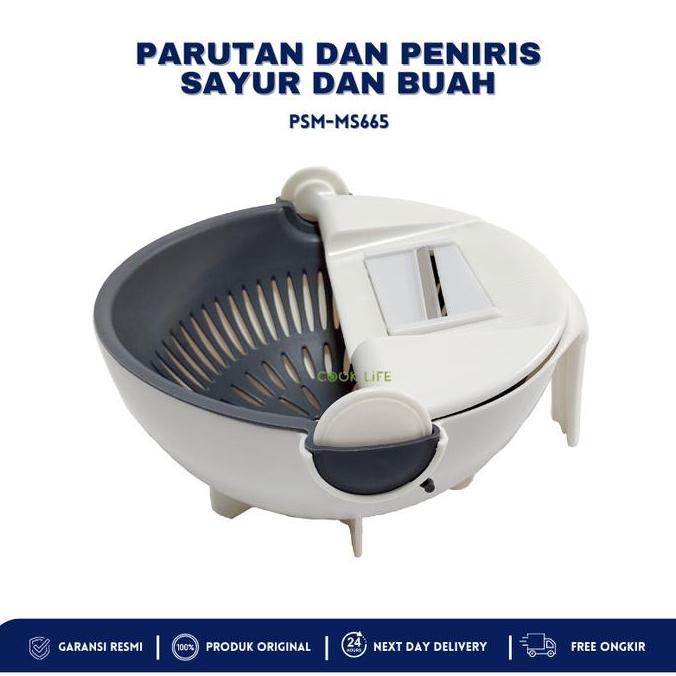 alat Parut Serbaguna Multifungsi Mangkok Putih 7IN1 Vegetable Fruit Cutter Parutan Manual pemotong S
