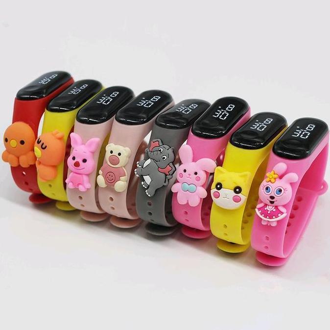 Jam Tangan Anak Led Elektronik Motif Kartun Anti Air Kekinian