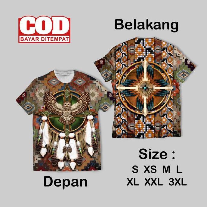 Kaos FullPrint New Wallpaper Indian | Apache | Indian Woman Skull Kaos Wallpaper AOP INDONESIA