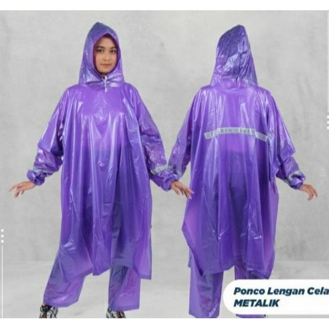 Jashujan poncho lengan celana metalik ibex