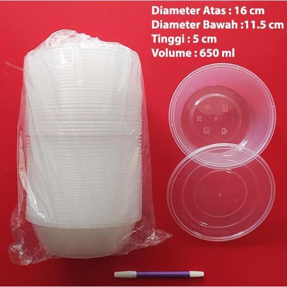 Food Container / Mangkok Plastik / Thinwall Bowl Cup 650 ml ( 25 Pcs )