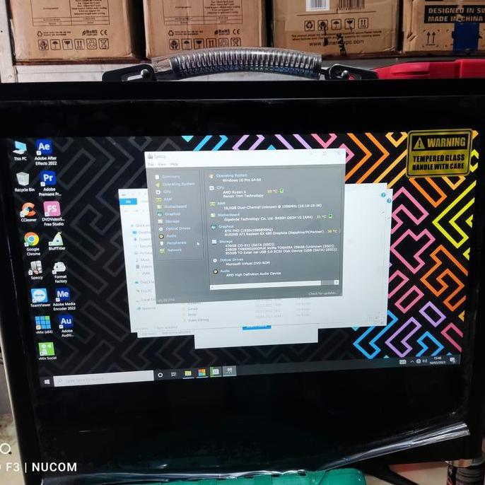 CASING PC PORTABLE MINI LIVE STREAMING VMIX + MONITOR LED 16" IPS FHD ORIGINAL DAN TERPERCAYA