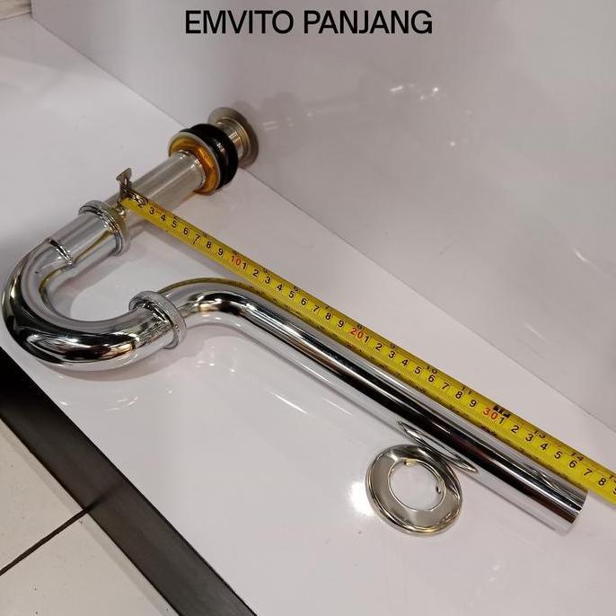 Sifon Angsa Wastafel Model TOTO Non Overflow | Afur Stainless Steel Set murah