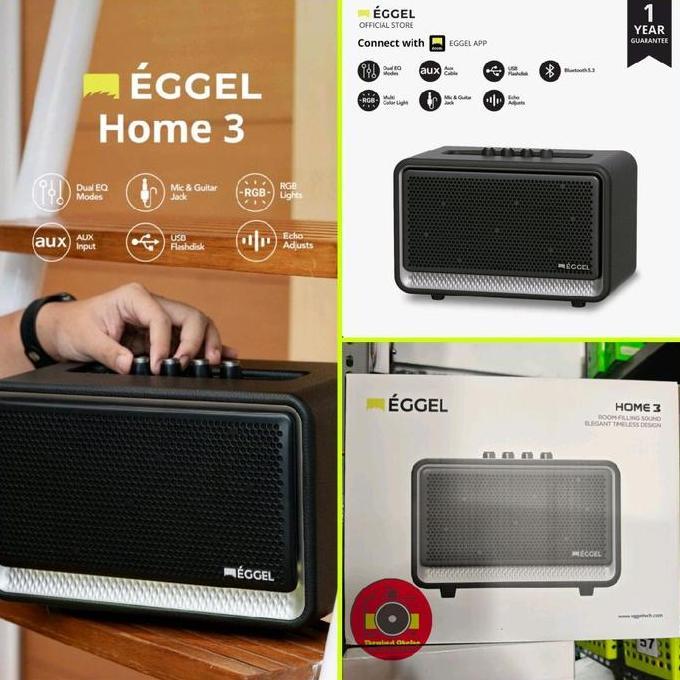 BEBAS ONGKIR - Eggel Home 3 Bluetooth Speaker USB Aux in Flashdisk for home theater support micropho