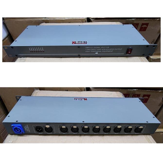 DMX SPLITTER 8 channel RealSun / Lampu Panggung Penguat Sinyal Spliter