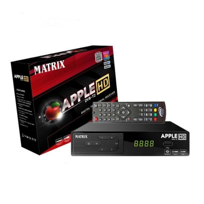 Receiver Tv Set Top Box DVB T2 Matrix Silver STB merah/silver