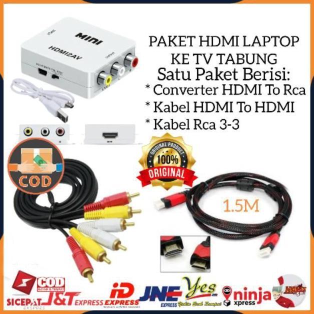 PAKET HDMI TO AV RCA CONVERTER HDMI2AV KABEL HDMI TO HDMI