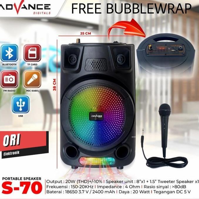 ADVANCE SPEAKER PORTABLE BLUETOOTH S-70