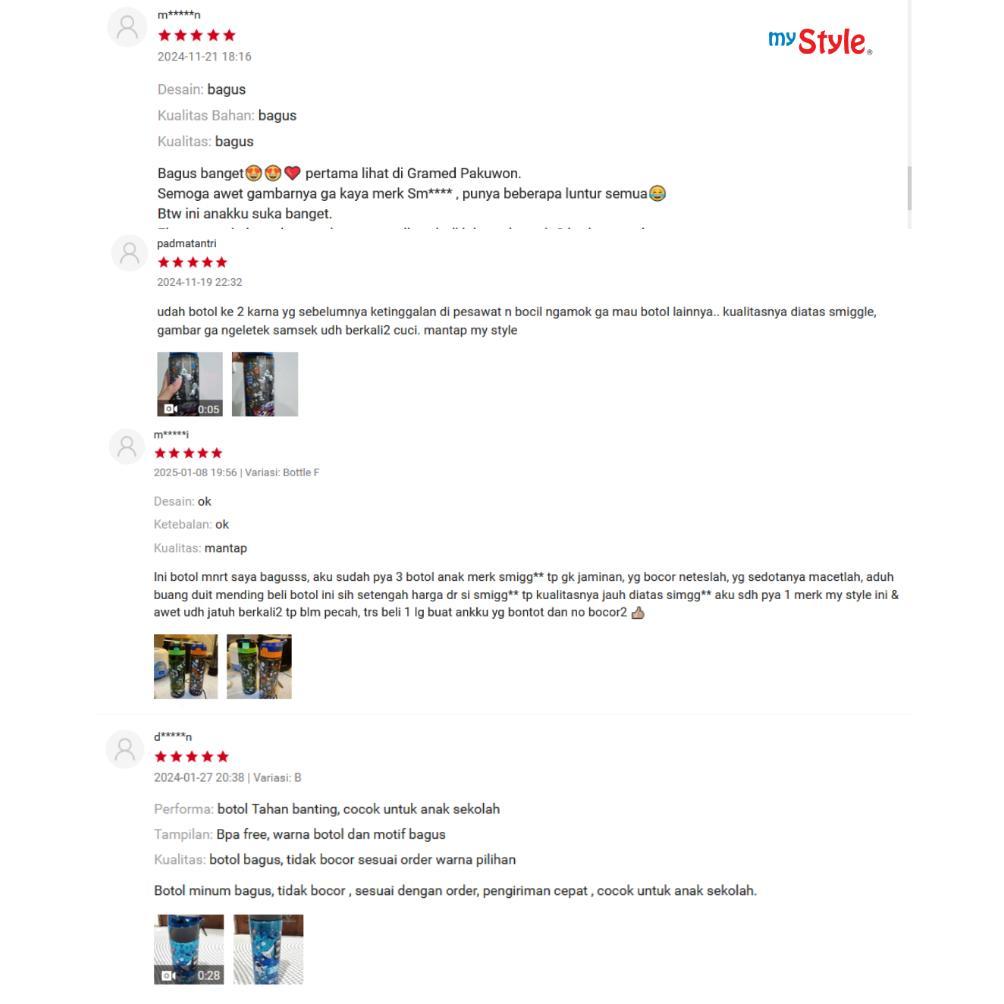 Sale My Style Tm 1116 Robot Junior Mist & Spout Drink Tritan Bottle - Botol Minum Sedot Dan Semprot 