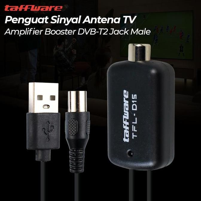 Taffware Penguat Sinyal Antena TV Amplifier Signal Booster DVB-T2 - TFL-D15 - Black - 7RNA0JBK