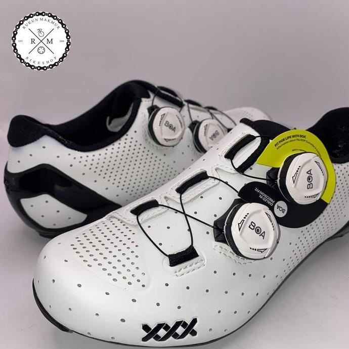 Bontrager Road Cycling Shoes XXX Road Carbon White With BOA Lock  - Sepatu Sepeda Balap RoadBike Cle