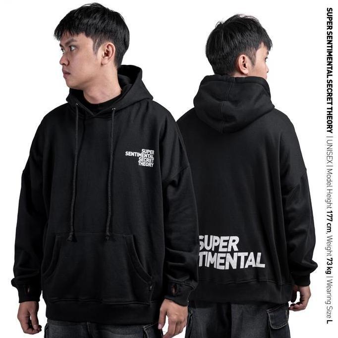 Promo Ssst Mountain Oversized Hoodie Black
