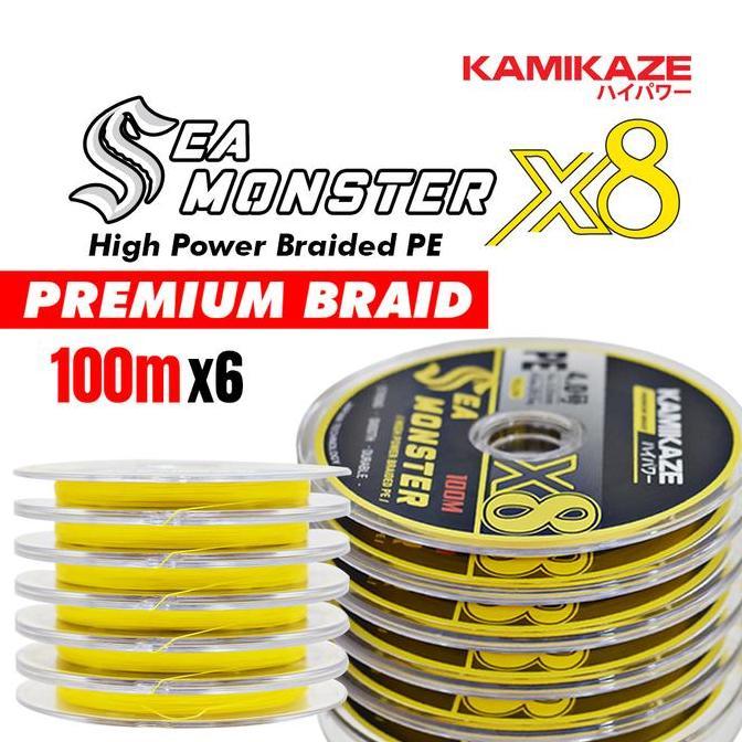 KAMIKAZE Snar Pancing Pe SEA MONSTER X8 (YLW) 100M Connecting