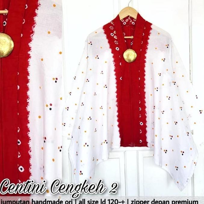 Batik Klewer Solo / Cod Blus Kartini Jumputan Merah Putih Bahan Katun Adem Dan Jatuh / Baju Atasan K