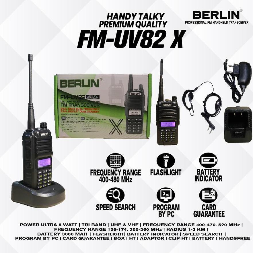 Handie Talkie HT Berlin FM UV82X Original Ht Berlin Dual Band