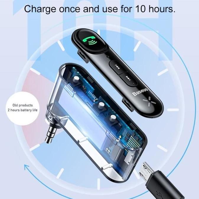 BASEUS Qiyin AUX Car Bluetooth 5.0 Receiver Terlaris