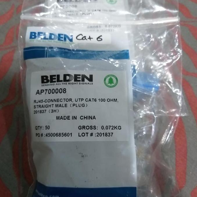BELDEN CAT 6 KONEKTOR @50BH / KONEKTOR RJ45 BELDEN CAT6 / RJ45 CAT 6