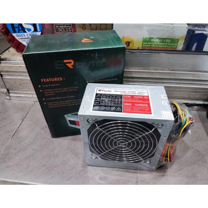 ERSYS / ERbyte PSU 500W Power Supply Desktop 500 Watt Power Supplai PC Power supply