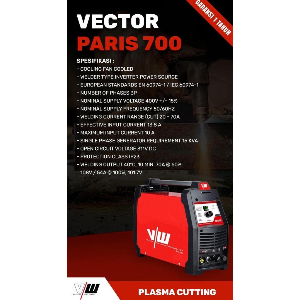 Spesial Mesin Plasma Cutting 70A Merk Vw Red Paris 700