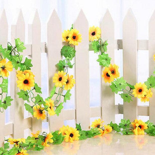 Promo DAUN RAMBAT MATAHARI/DAUN BUNGA PLASTIK RAMBAT MATAHARI COD